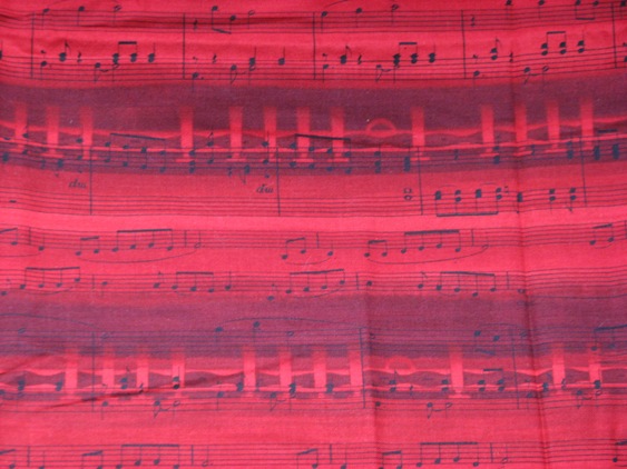 Sheet Music on red 