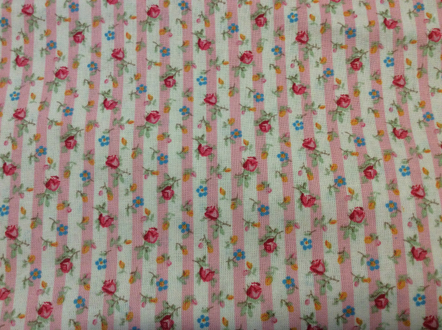 Small Floral on Pink/White Stripe 2019 - 8”round 