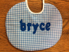 1/8” Blue Gingham with royal blue letters - 8" round