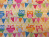 Cute Owls & Flags on Light Yellow - 8" round