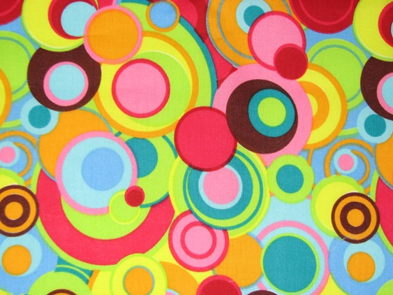 Concentric Circles in bright colors all over -  8" round