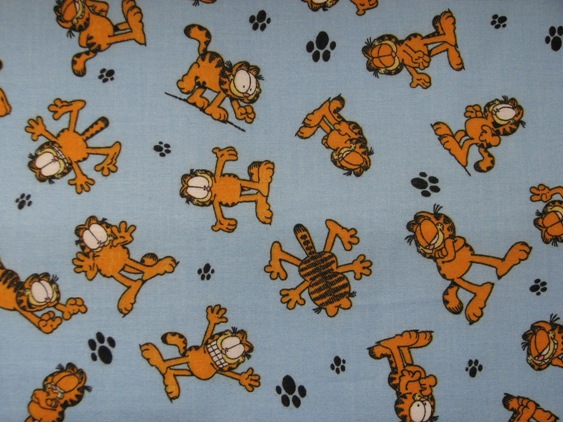 Orange Garfield on light blue