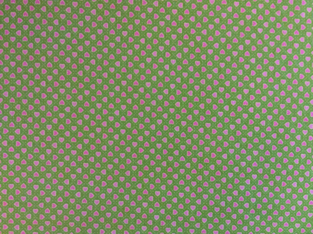 Pink Hearts on Bright Lime 