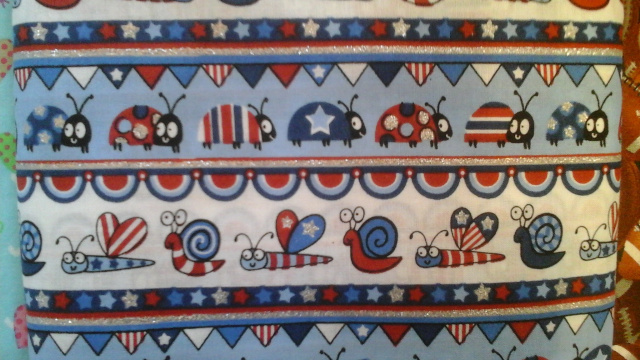 Patriotic Bug stripe red/white blue - 8" round