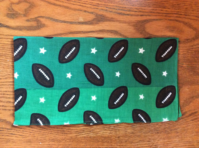 Bandana - Footballs on Large Green Stripe