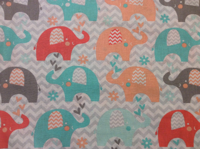 Aqua/Coral/Grey Elephants 2019 - 8” round