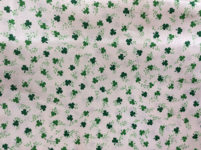 Small Shamrocks & Dots on white 2019 - 8” round