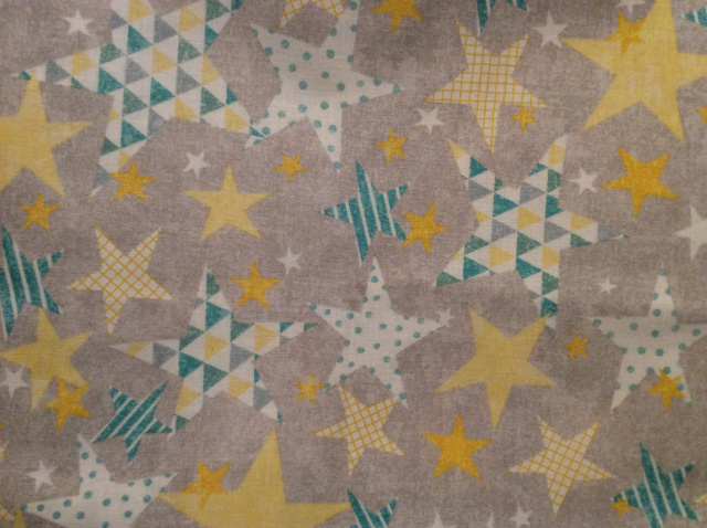 Aqua/Yellow/White Stars on Gray 2019 - 8” round