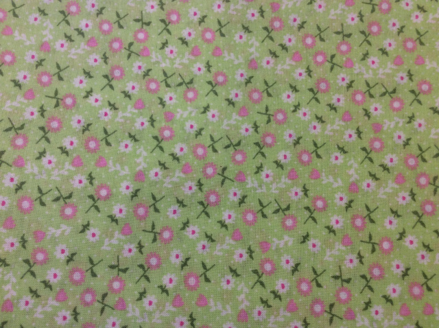 Little bright pink daisies on lime background