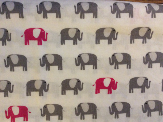 Gray & Birght Pink Elephants on White - 8" round