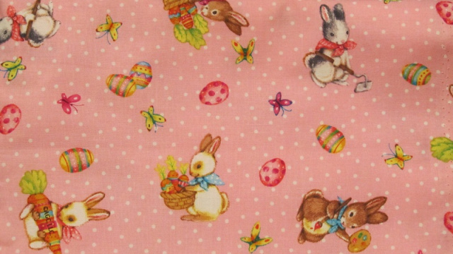Easter Bunnies & Eggs on Pink - 8" round