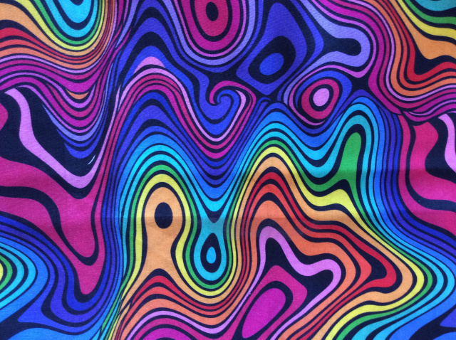 Psychedelic waves of colors orange/yellow/green/aqua/blue/purple/red