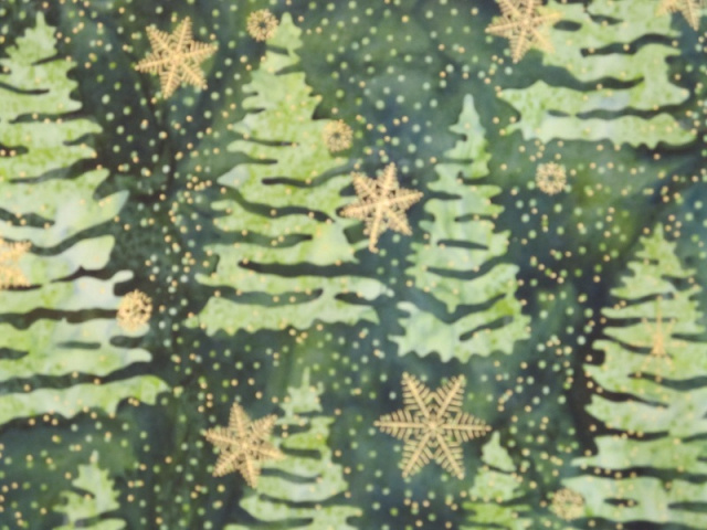 Christmas Trees and Stars on Green - 8" round