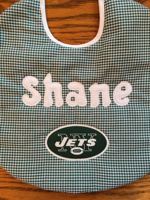 Jets - white letters with football on hunter