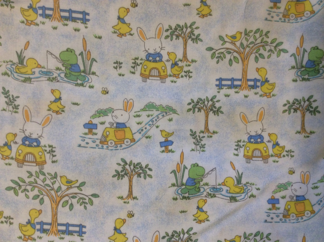 Bunnies, Frogs & Ducks on Light Blue - 8" round