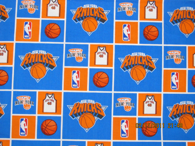 Knicks orange/royal/white in squares  - 8" diameter