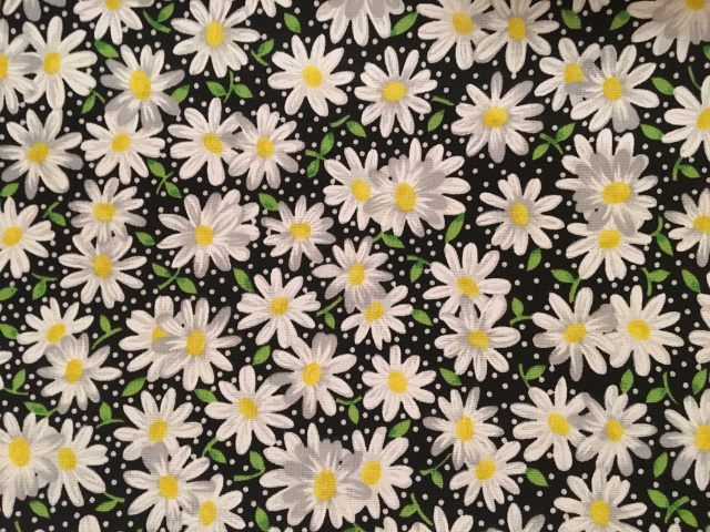 Daisies on Black - 8" round