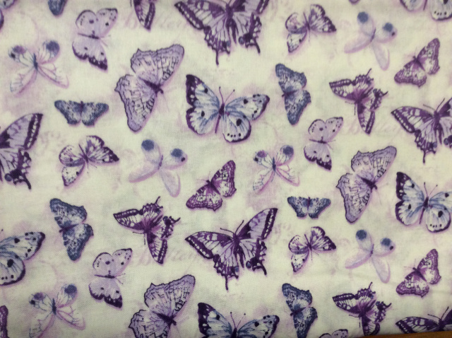 Lavender Butterflies on White 2018 - 8" round