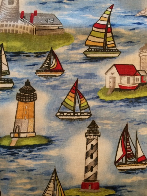 Primary Sailboats & Lighthouses - 8" round