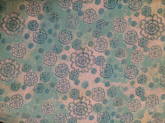 Shaded Aqua Flowers - 8" round