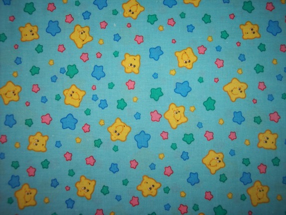 Yellow smiley Stars on Aqua 