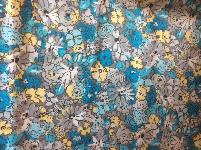 Aqua/Gray/Yellow Floral - 8" round