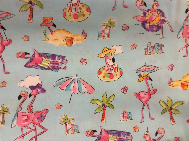 Flamingos at the Beach - 8" round