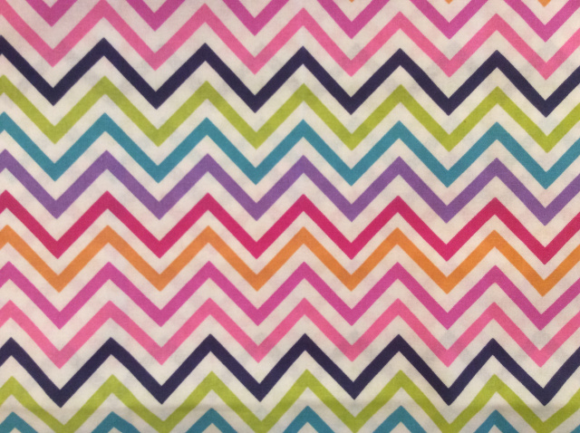 Multi-color Chevrons on White - 8" round