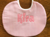 1/8” Pink Gingham with pink letters - 8" round