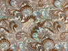 Shades of aqua and town paisley on a light aqua background