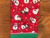 Bandana with snowmen and candy canes on red