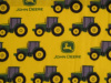 Green John Deere tractors on Yellow - 8" diameter