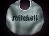 10" round bib, first name only, made from any fabric on website