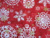 Snowflakes on red - 8" round